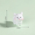Miniature white resin running dog figurine with pink details, dimensions 2.7x2.9 cm - White Wind Blown