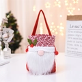 Christmas gnome apple gift bag with plush beard and green leaf accents for holiday decor - Red Beard Style