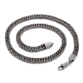 Classic stainless steel Cuban link necklace with lobster clasp in vintage silver finish - Necklace / Oxidized Black