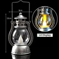 Silver vintage LED lantern Christmas decoration with hanging ring and lit up display - Silver Horse Lantern