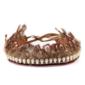 Bohemian feather headband with ethnic skull charm and braided leather strap - 1-Feather Skull