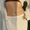 Catenina da vita a doppio strato con conchiglie argentate e strass luccicanti estivi - 7# Argento Doppio Strato Strass Conchiglia