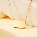 Custom gold stainless steel locket necklace with rectangular pendant and O-chain - No Photo / Gold