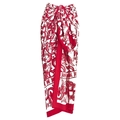 Sarong a portafoglio con stampa floreale barocca rossa e bianca e laccetto laterale - Taglia unica / Sarong da Spiaggia