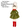 Bambola di Natale stile nordico con vestito verde scuro e cappello di peluche bianco - Verde