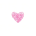 Decorazione a cuore in rattan intrecciato rosa per matrimoni e casa moderna - 6cm / Rosa