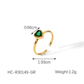 Detail of 18k gold open ring featuring a green heart-shaped gemstone setting - Green Heart Style (HC-R30149-GR)