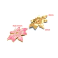 Vergoldete Edelstahl-Blattanhänger in Rosa Emaille und Gold für DIY-Halsketten - Blatt / 26*40mm / Rosa