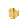 Punk style wide 18k gold plated open ring featuring a unique concentric ripple geometric pattern - Adjustable Open / Gold-Ripple Circle (JZ8751)