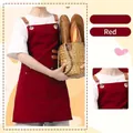 Waterproof red canvas work apron for kids with leather straps and storage pockets - Kids / Burgundy