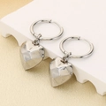 Orecchini a cuore argento con cerchi in acciaio inossidabile lucido da donna - Argento (KB203311-Z)