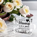 Acrylic heart-shaped puzzle piece ornament with 'Missing Piece' quote for home decor - Romantic Missing Piece Marble Style (Q12)