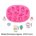 Stampo in silicone rosa con mini cupcake e ciambelle per decorazioni in fondente - 2# Serie Dessert (A835) / Rosa