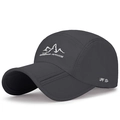Foldable dark grey quick-dry outdoor sports hat with UPF 50+ sun protection - Adjustable / Dark Gray
