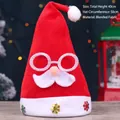 Christmas Santa hat with beard and glasses decor, 40cm height and 58cm circumference - Adult Rose Pink Glasses