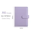 A6 Purple PU leather binder notebook cover with snap closure, size 130x189mm - A6 Casing / A6 - Purple (outer Shell Only)