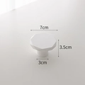 White geometric pedestal jewelry display tray with 7cm top diameter and 3.5cm height - Low Pedestal Beveled Round Tray