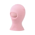 Cozy pink knitted balaclava for kids providing full head and neck warmth in winter. - Fits about 1-6 years old / Pink