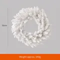 50cm weißer beflockter Weihnachtskranz, künstliche Schneegirlande, Gewicht ca. 540g - 50CM Weißer beflockter Kranz