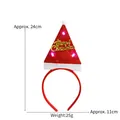 Diadema de Navidad luminosa con gorro rojo de lentejuelas y texto dorado de Merry - Estilo de Gorro Puntiagudo de Lentejuelas Rojas