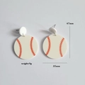 Details von Baseball-Acryl-Ohrringen mit Größe 47mm x 35mm und 9g Gewichtangabe - M143 Baseball