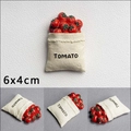 3D realistic resin tomato sack fridge magnet in 6x4cm size with multiple angle views - Tomato Bag
