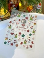 3D-geprägte Weihnachts-Nagelaufkleber mit Schneemann- und Schleifenmotiven für Festtags-Nägel - Relief YT3968