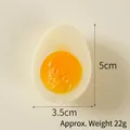 Realistic PVC boiled egg model half egg replica for food decor 5cm height - Half Soft-boiled Egg - No Ring
