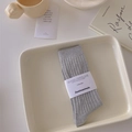 Light gray cotton blend crew socks with vertical ribbed texture in stylish packaging - Light Gray