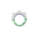 Mint green rainbow spring ring buckle with three loops for DIY jewelry making - Light Green