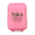 Pink portable mini medicine storage box with compact silicone seal and folca print - Pink with Letters