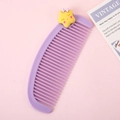 Cute purple crescent mini hair comb with yellow star cartoon decor for kids - Star with Bow