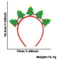 Christmas headband with five green glitter trees and red pom-poms on a red hair loop - Pompom Christmas Tree Style