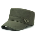 Casquette cadet vert armée en toile de coton avec broderie étoile militaire - Vert Militaire