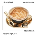 Squisita spilla in smalto a forma di tazza da caffè oro e nero, misura 1,9x2,6 cm - Nero (3675-BK)