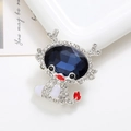 Detail shot of a blue gemstone dragon charm with sparkling crystals and silver alloy base - Silver Base Dark Blue (D2269)