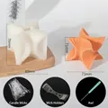 Silikonform-Set für gedrehte Würfelkerzen mit Docht, Halter und Ahle-Werkzeug - Verdrehte Zauberwürfelform + Werkzeugset 1