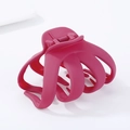 Grande pinza per capelli in acrilico rosa opaco con molla interna e finitura gommata - Borgogna
