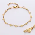 Bracciale regolabile a maglie di cuore dorato con trame floreali incise a raggiera - Cuore Orizzontale (Testurizzato)