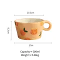 Tazza in ceramica arancione fatta a mano con motivo a tigre e grande manico rotondo - Tigre Arancione
