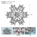 Detalle de broche de copo de nieve de 4cm en aleación de plata y cristales brillantes - Estilo Copo de Nieve Pavé (BRS-J447S)