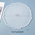 Irregular scalloped round resin tray mold 26.2cm diameter for DIY silicone coaster crafts - No.2 Round Lace Tray Mold