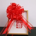 Large red satin and organza ribbon bow for wedding car mirrors and gift wrapping - Natural Edge Red 5Pcs/Pack