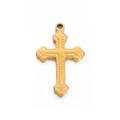 Ciondolo a croce in acciaio inossidabile dorato con texture a rilievo per gioielli - Croce Ornata 3#