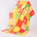 Quick-dry microfiber beach towel featuring colorful geometric fruit slice prints - W-Colorful Mixed Fruit Slices Collage