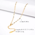 2.5mm gold plated stainless steel paperclip chain necklace with lobster clasp - 2.5mm Long Paperclip Chain - Gold