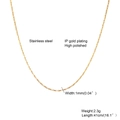 18K gold plated 1mm stainless steel chain necklace for women with high polished finish - Gold Thin Chain 1mm*41cm