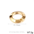 Colgante circular 17mm de acero inoxidable dorado con doble agujero para joyería DIY - Color Dorado (KLJ407-Z)