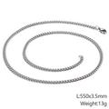 Silver stainless steel Cuban link chain necklace for men with lobster clasp 550x3.5mm - 3.5mm / 50cm / Steel