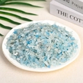 Natural aquamarine crushed stone chips in soft blue and white for home decoration - Aquamarine (5-7mm) 100g